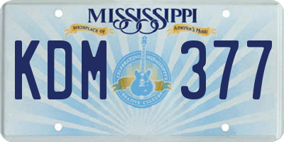 MS license plate KDM377