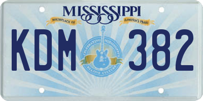 MS license plate KDM382
