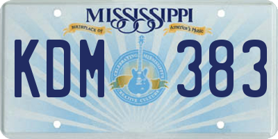 MS license plate KDM383