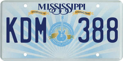 MS license plate KDM388