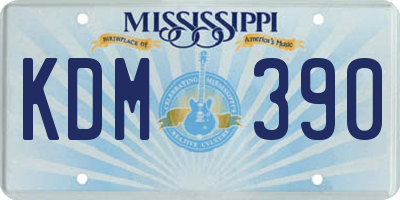MS license plate KDM390