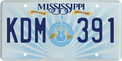 MS license plate KDM391