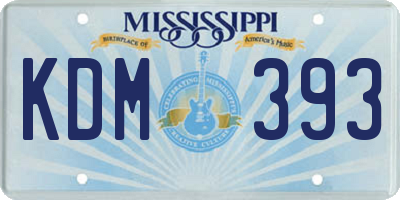MS license plate KDM393