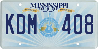 MS license plate KDM408