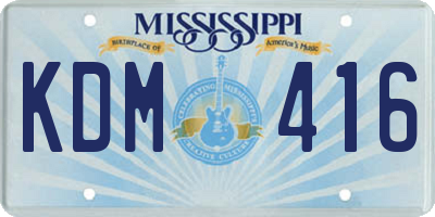 MS license plate KDM416
