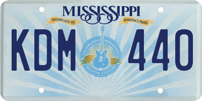 MS license plate KDM440