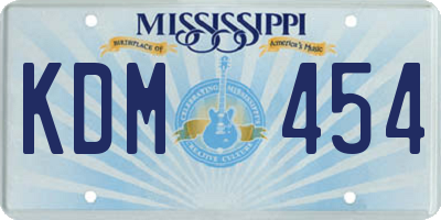 MS license plate KDM454