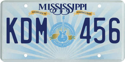 MS license plate KDM456