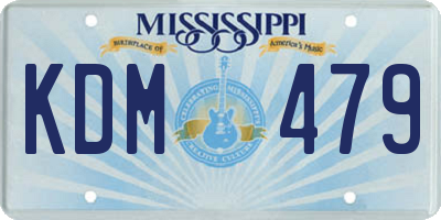 MS license plate KDM479