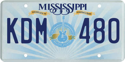 MS license plate KDM480