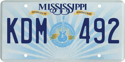 MS license plate KDM492