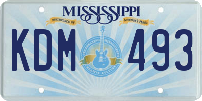 MS license plate KDM493
