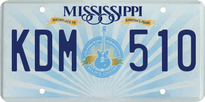 MS license plate KDM510