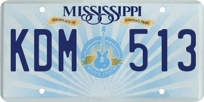 MS license plate KDM513