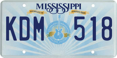 MS license plate KDM518