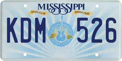MS license plate KDM526