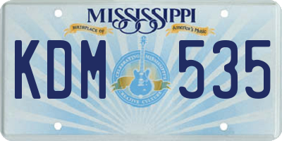 MS license plate KDM535