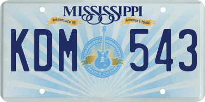 MS license plate KDM543