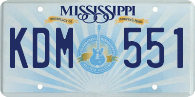 MS license plate KDM551