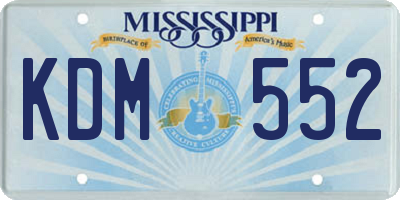 MS license plate KDM552