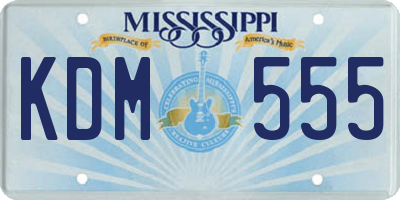 MS license plate KDM555