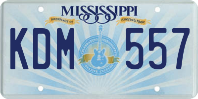 MS license plate KDM557