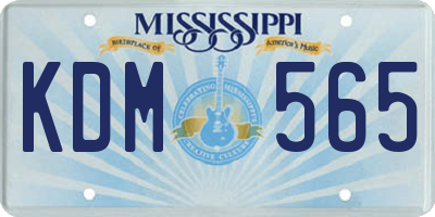 MS license plate KDM565