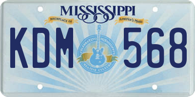 MS license plate KDM568