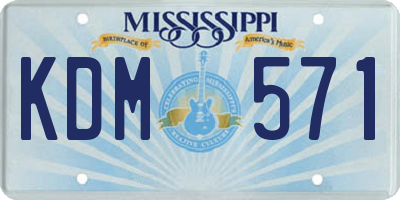 MS license plate KDM571