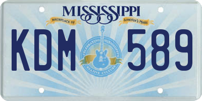 MS license plate KDM589