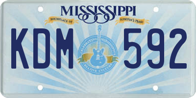 MS license plate KDM592