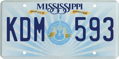 MS license plate KDM593
