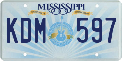 MS license plate KDM597