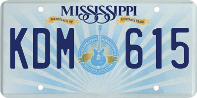 MS license plate KDM615