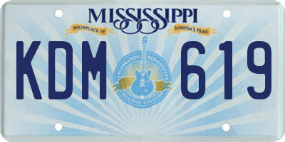 MS license plate KDM619