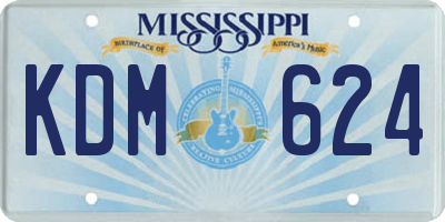 MS license plate KDM624