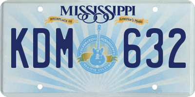 MS license plate KDM632