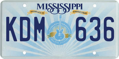 MS license plate KDM636