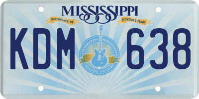 MS license plate KDM638