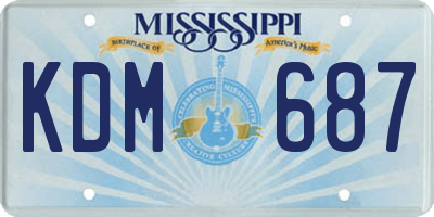 MS license plate KDM687