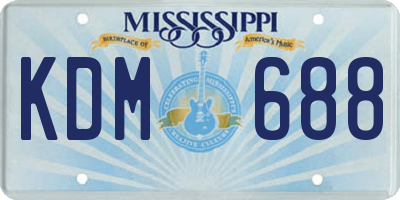 MS license plate KDM688