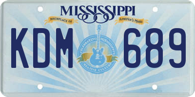 MS license plate KDM689