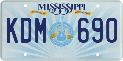 MS license plate KDM690