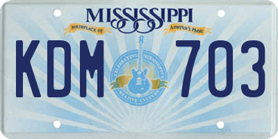 MS license plate KDM703