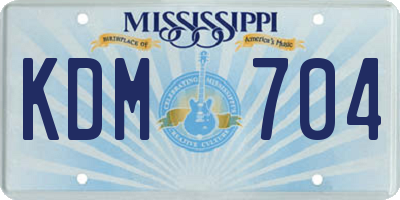 MS license plate KDM704
