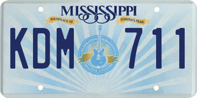 MS license plate KDM711