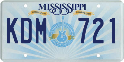 MS license plate KDM721