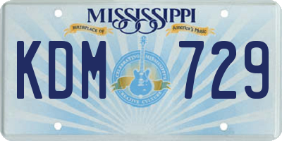 MS license plate KDM729