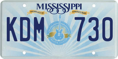 MS license plate KDM730