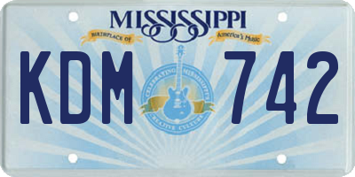 MS license plate KDM742